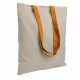 ART. 85A Shopper in cotone naturale 135 gr. F.to 38x42 manici colorati